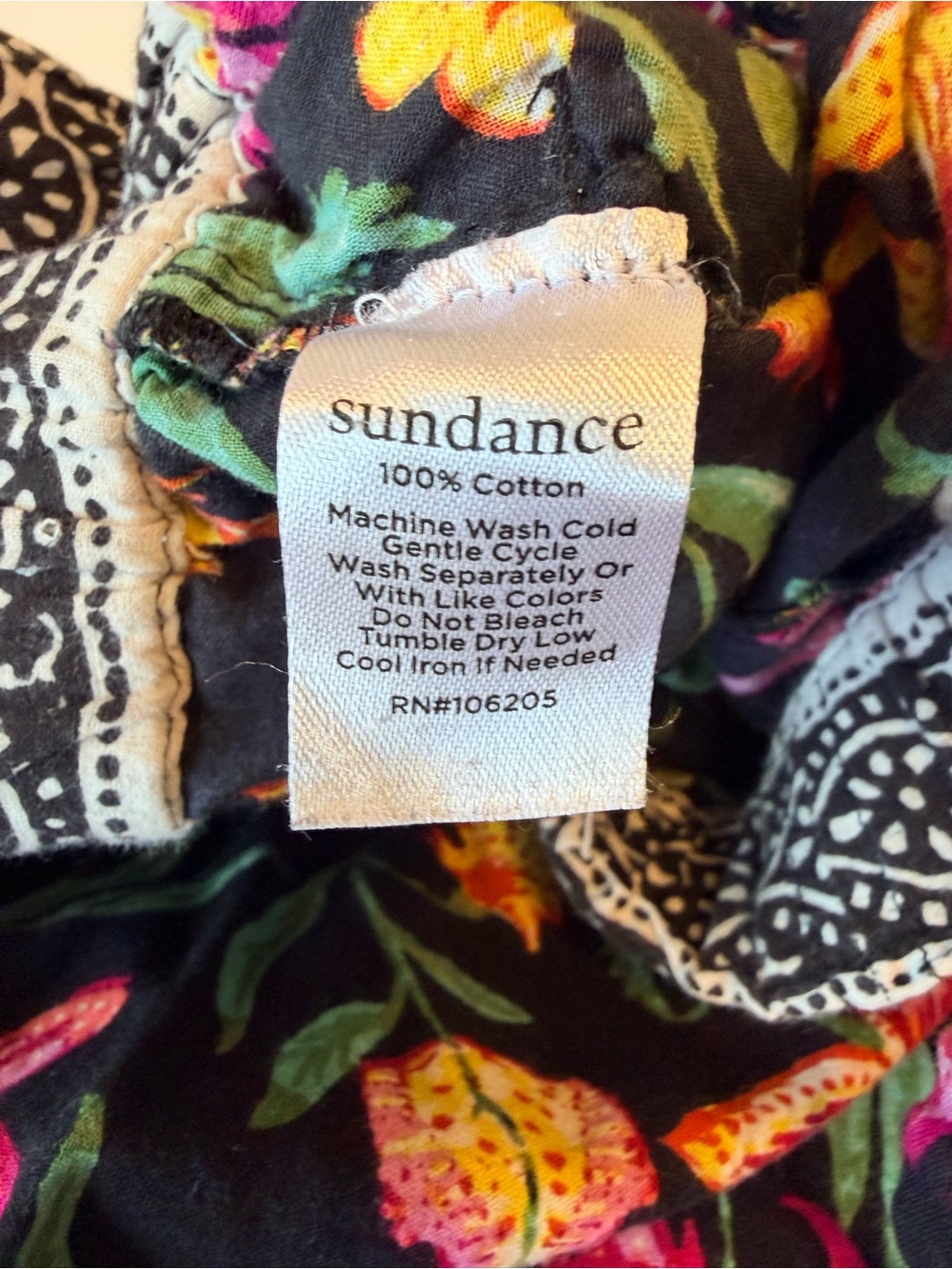 Sundance Leia cotton cropped pants, floral print, pull up draw string size L - Picture 9 of 14